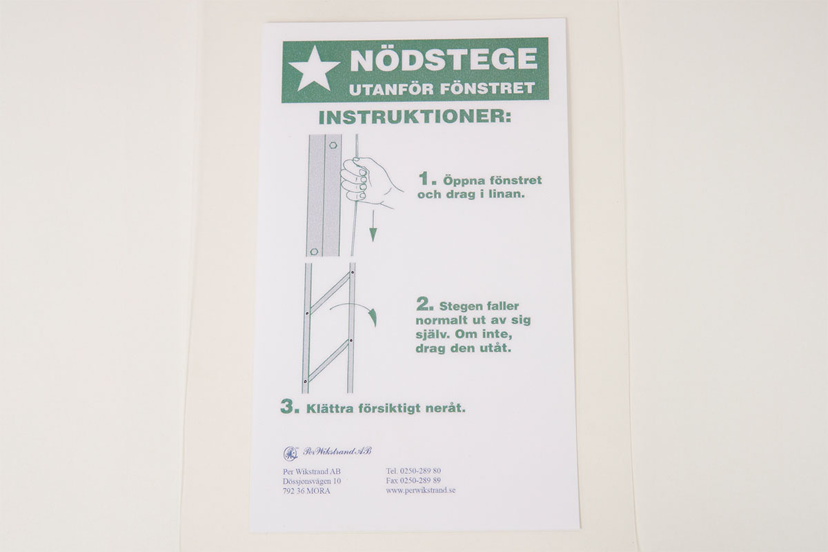 Instruktionsskylt A5 Fällbar stege